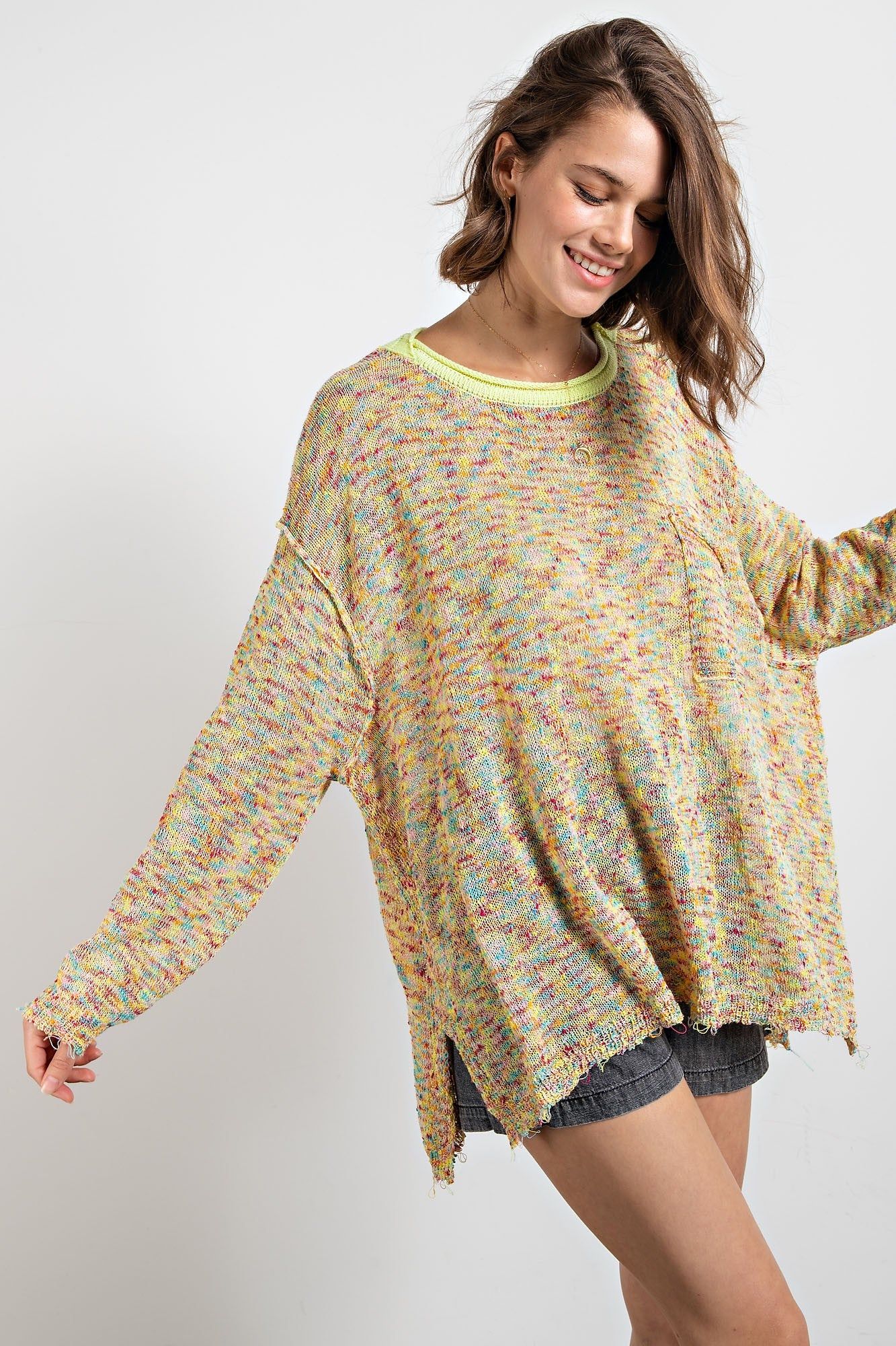 Yellow Multi Color Light Weight Sweater sold by Pinkblush product image thumbnail 2