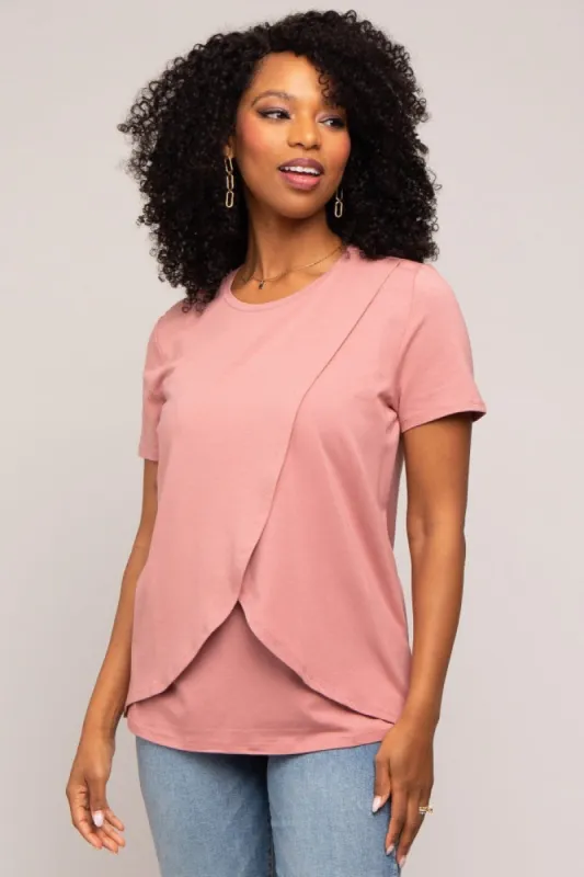 Mauve Bravado Designs Short Sleeve Nursing Top sold by Pinkblush