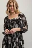 Black Multi Floral Chiffone Print Midi Dress sold by Pinkblush
