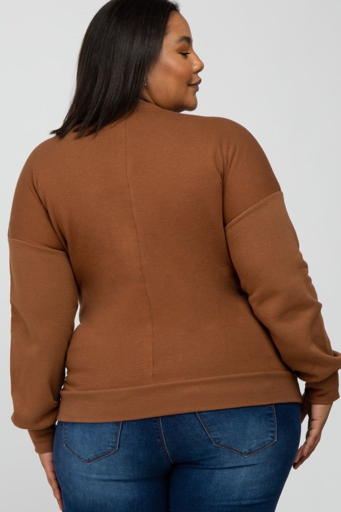 Camel Pocketed Plus Maternity Sweatshirt sold by Pinkblush product image thumbnail 2