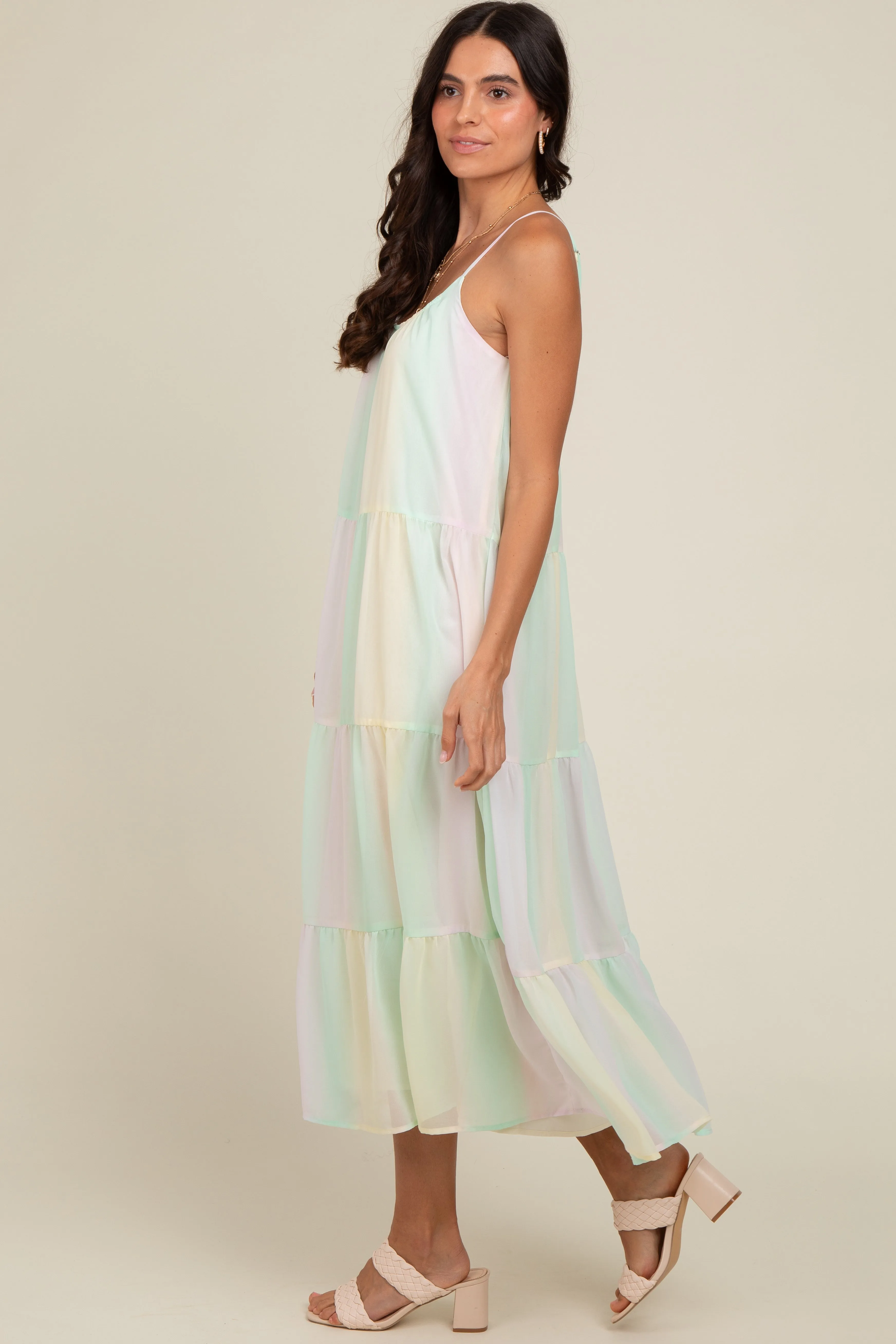 Multicolor Pastel Ombre Tiered Maxi Dress sold by Pinkblush product image thumbnail 3