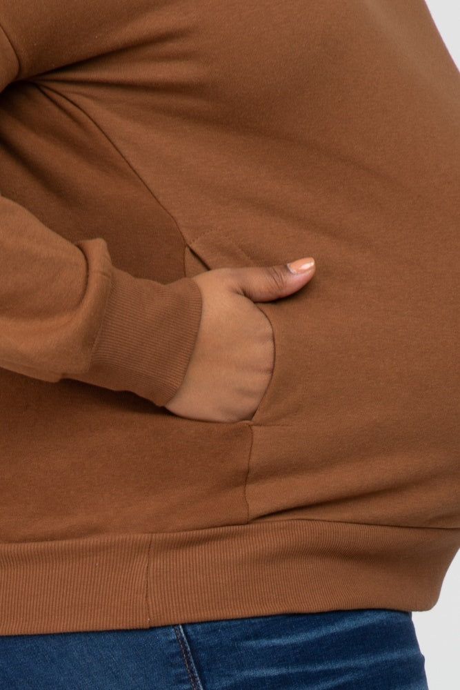 Camel Pocketed Plus Maternity Sweatshirt sold by Pinkblush product image thumbnail 3