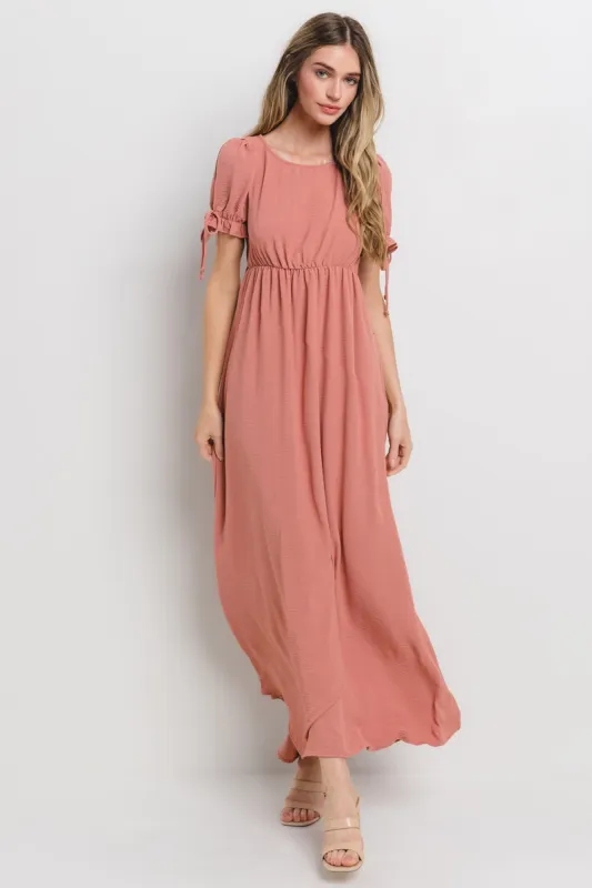 Mauve Open Back Maxi Dress sold by Pinkblush