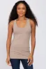 Mocha Fitted Maternity Tank Top sold by Pinkblush