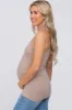 Mocha Fitted Maternity Tank Top sold by Pinkblush