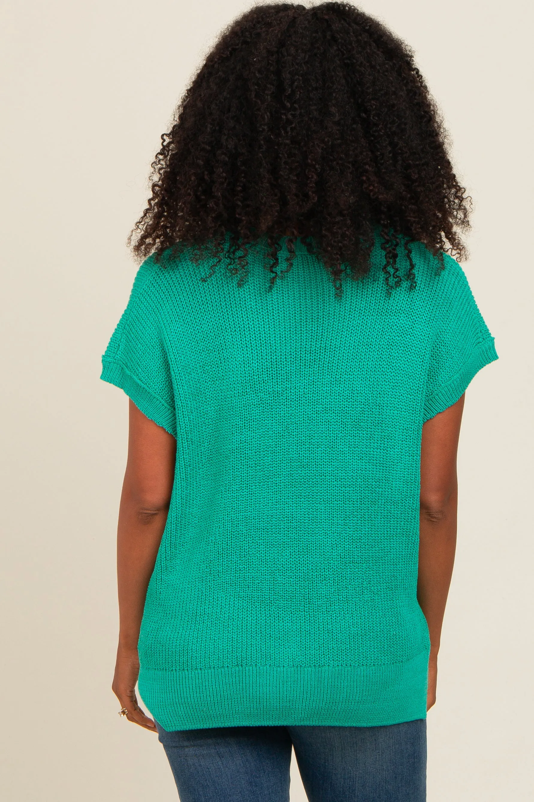 Jade Dolman Short Sleeve Side Slit Sweater Top sold by Pinkblush product image thumbnail 4