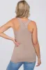 Mocha Fitted Maternity Tank Top sold by Pinkblush