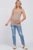 Mocha Fitted Maternity Tank Top sold by Pinkblush