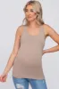 Mocha Fitted Maternity Tank Top sold by Pinkblush
