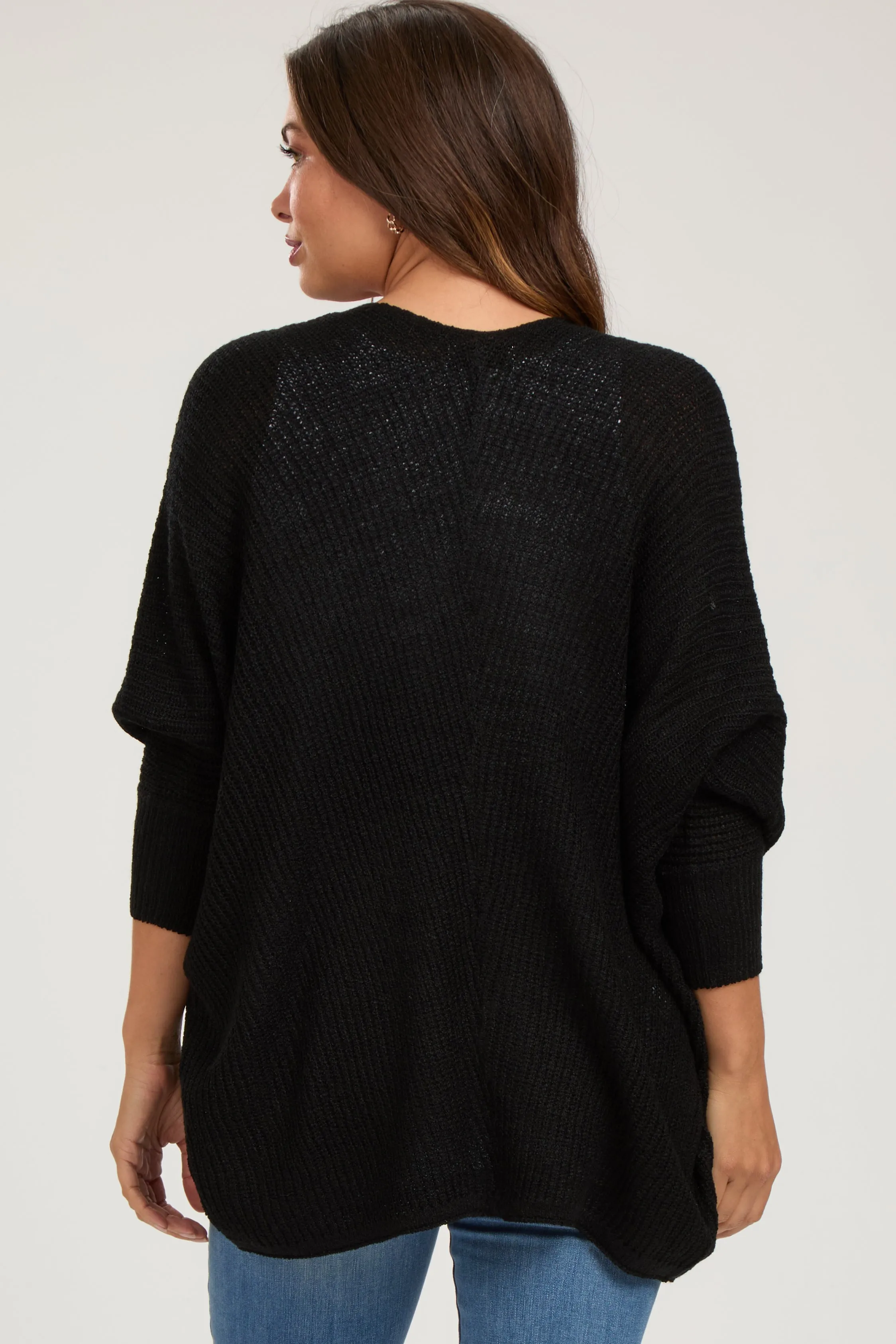 Black Knit Dolman Sleeve Maternity Cardigan sold by Pinkblush product image thumbnail 3