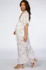 Ivory Floral Button Front Maternity Maxi Dress sold by Pinkblush