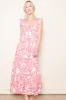 Coral Ruffle Sleeve Tiered Maxi Dress sold by Pinkblush
