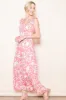 Coral Ruffle Sleeve Tiered Maxi Dress sold by Pinkblush
