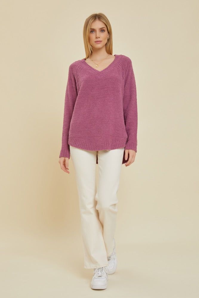 Magenta Fuzzy Soft Knit Sweater sold by Pinkblush product image thumbnail 2