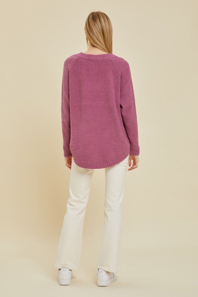Magenta Fuzzy Soft Knit Sweater sold by Pinkblush product image thumbnail 4