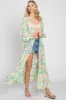 Lime Floral Chiffon Ruffle Hem Cover-Up sold by Pinkblush