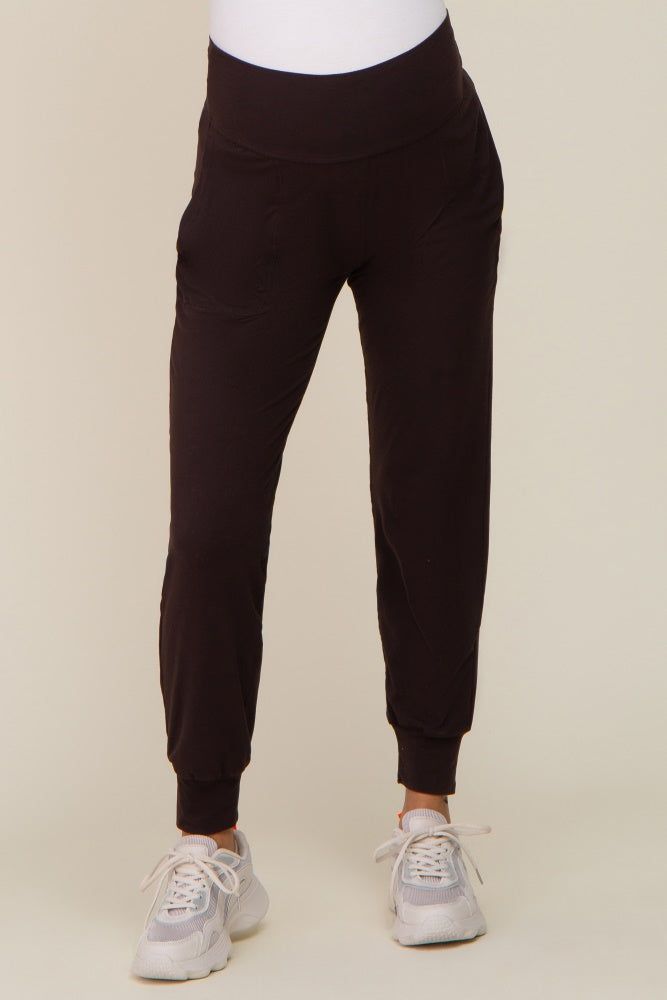 Brown Maternity Joggers sold by Pinkblush product image thumbnail 2