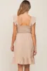 Taupe Textured Sleeveless Smocked Maternity Dress sold by Pinkblush