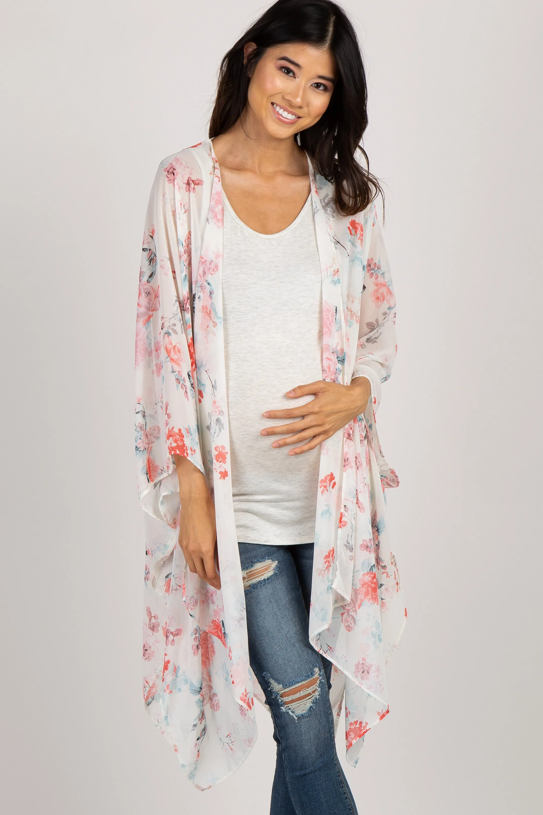 PinkBlush White Floral Maternity Cover Up sold by Pinkblush product image thumbnail 2