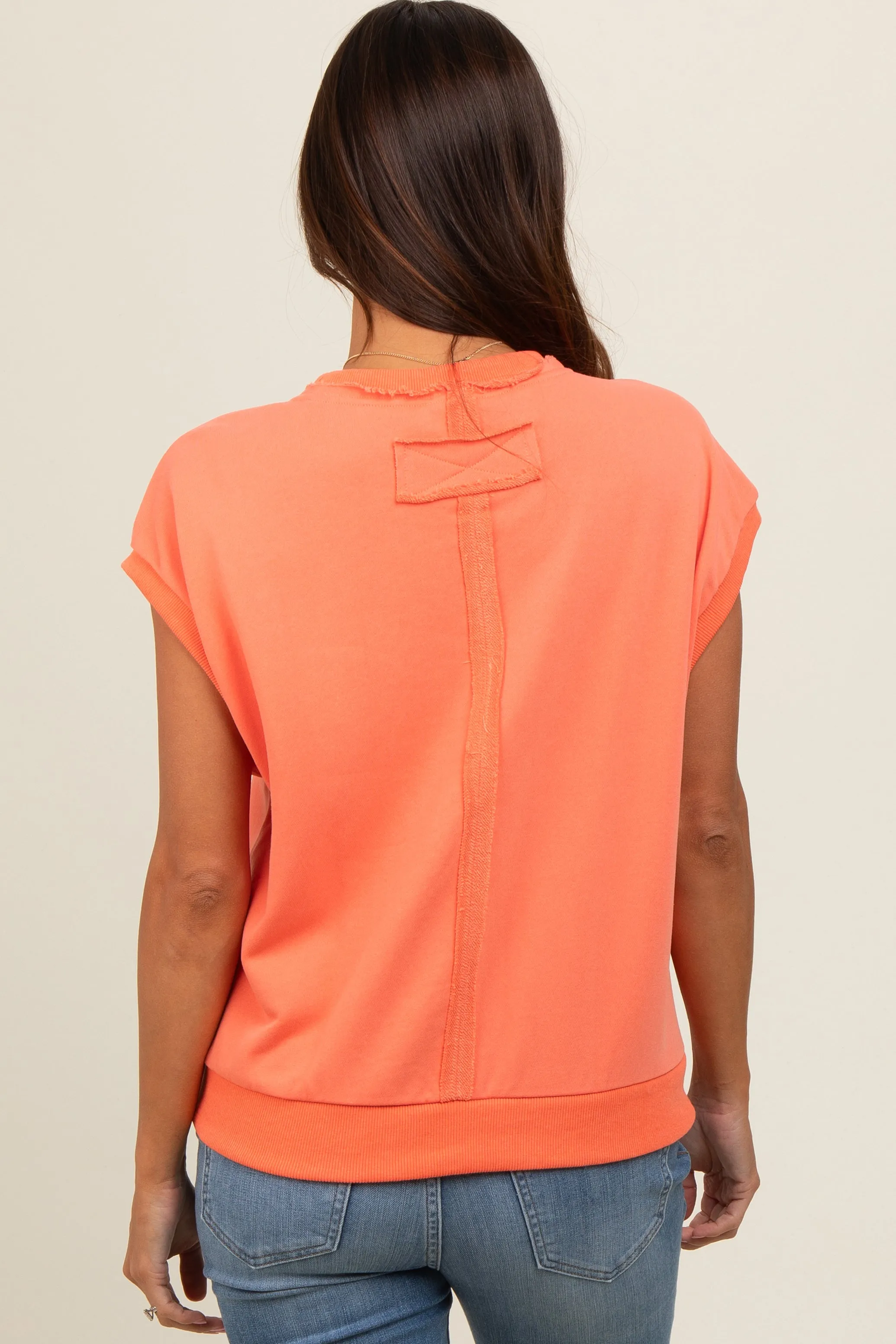 Orange Terry Raw Trim Maternity Top sold by Pinkblush product image thumbnail 2