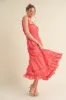 Coral Red Ruffled Midi Dress sold by Pinkblush