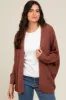 Rust Knit Open Front Cardigan sold by Pinkblush