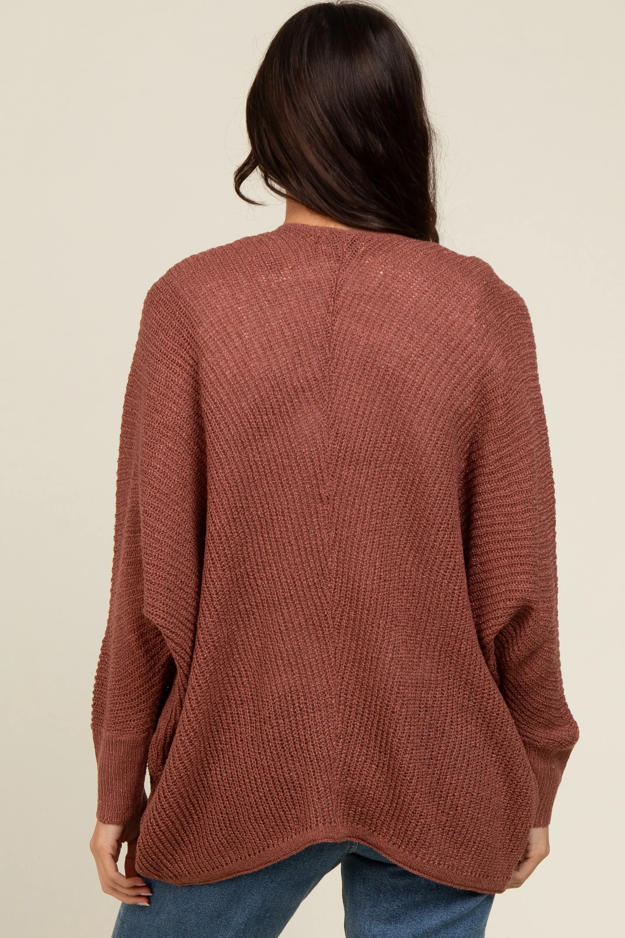 Rust Knit Open Front Cardigan sold by Pinkblush product image thumbnail 4