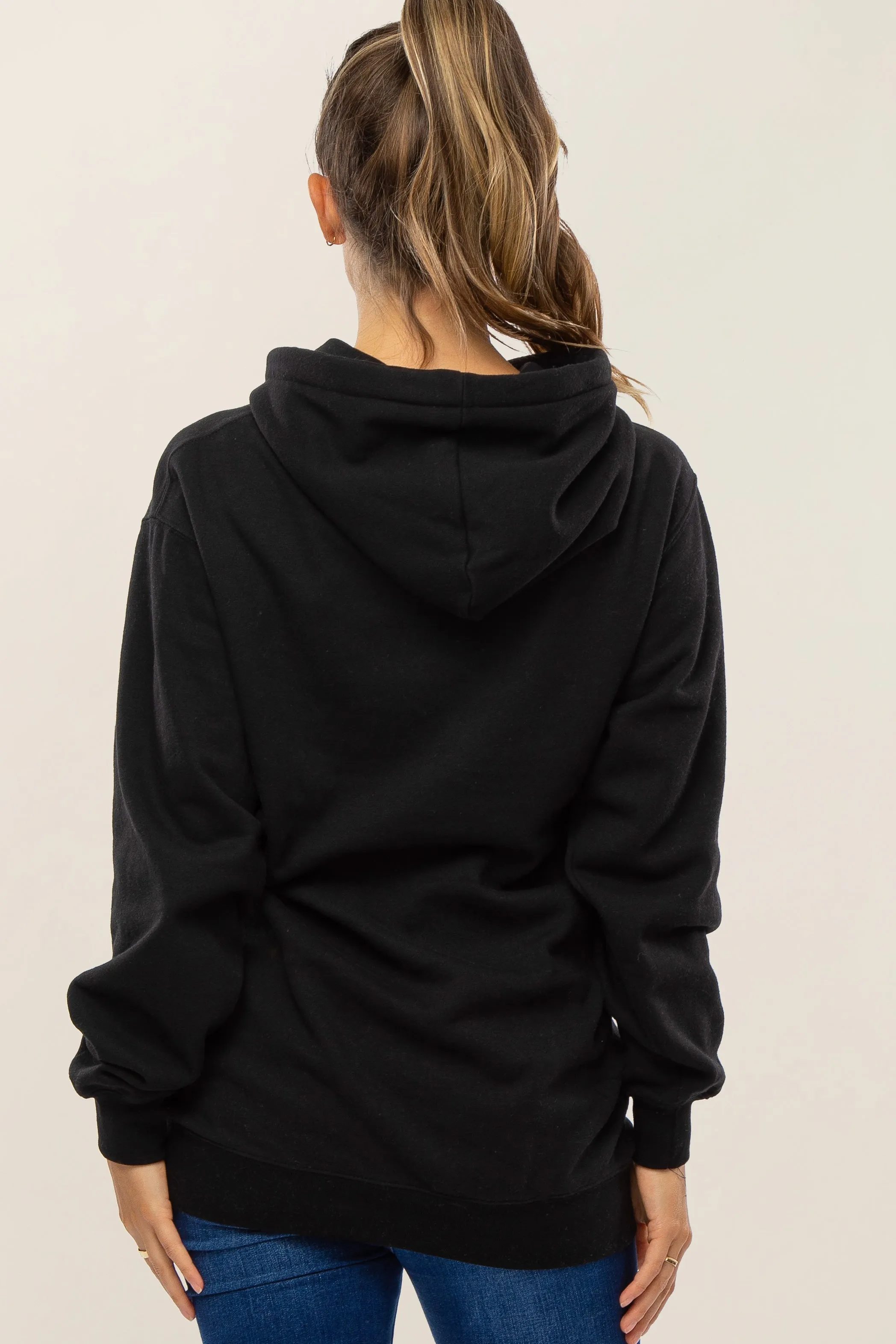 Black Oversized Maternity Hooded Sweatshirt sold by Pinkblush product image thumbnail 3