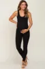 Black Ribbed Bodycon Maternity Jumpsuit sold by Pinkblush