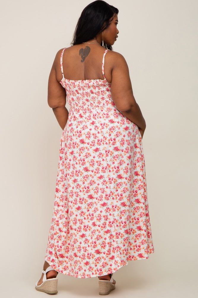 Ivory Square Neck Smocked Plus Midi Dress sold by Pinkblush product image thumbnail 5