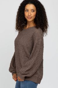 Mocha Chunky Knit Sweater sold by Pinkblush