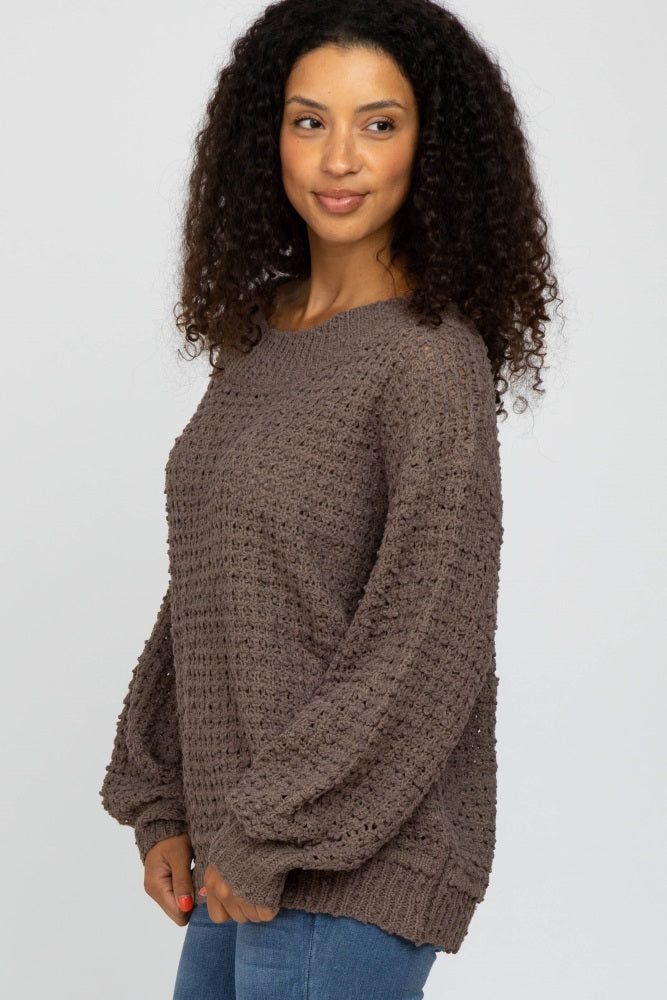 Mocha Chunky Knit Sweater sold by Pinkblush product image thumbnail 2