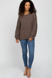 Mocha Chunky Knit Sweater sold by Pinkblush