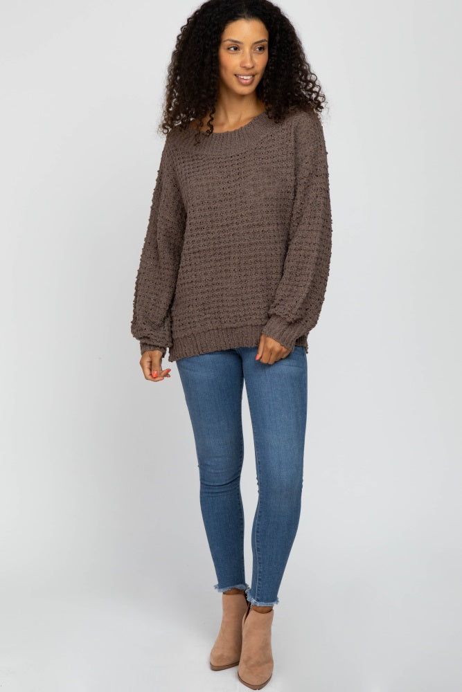 Mocha Chunky Knit Sweater sold by Pinkblush product image thumbnail 4