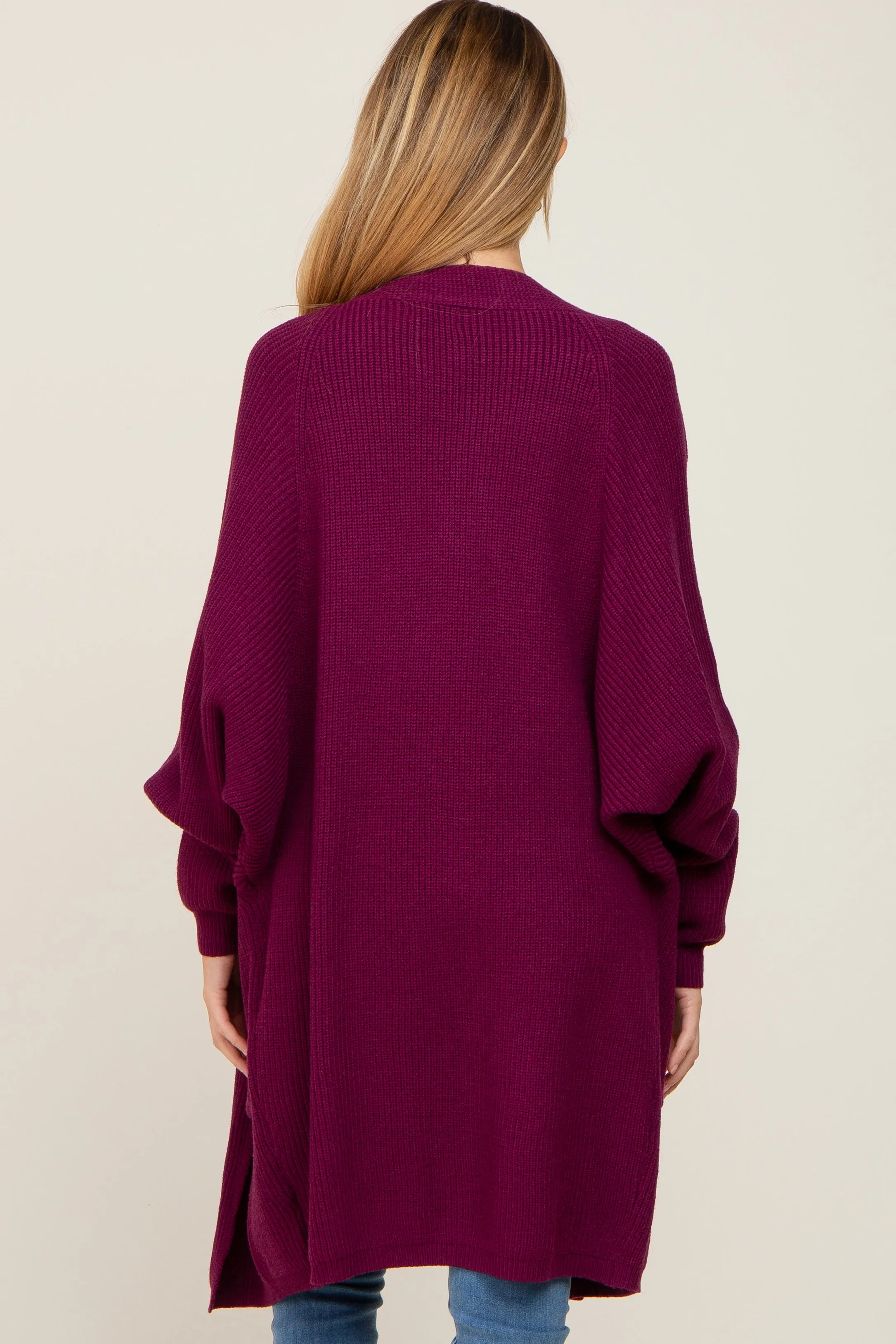 Plum Pocketed Knit Maternity Cardigan sold by Pinkblush product image thumbnail 4