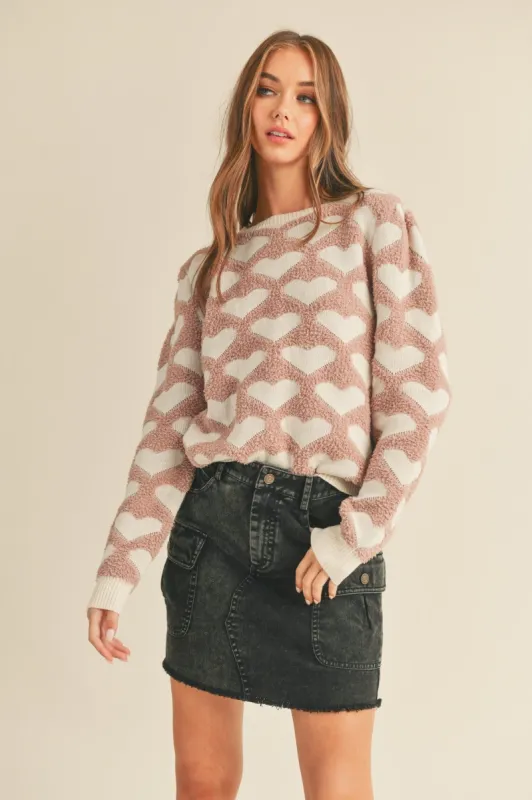 Beige Cropped Textured Knit Sweater sold by Pinkblush