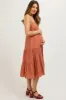 Rust Sleeveless Maternity Maxi Dress sold by Pinkblush
