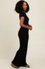 Black Short Sleeve Pant Lounge Set sold by Pinkblush