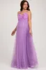 Purple Floral Applique Lace-Up Back Tulle Maternity Maxi Dress sold by Pinkblush