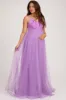 Purple Floral Applique Lace-Up Back Tulle Maternity Maxi Dress sold by Pinkblush