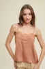 Rose Satin Cami With Lace Trim Detail sold by Pinkblush