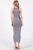 Gray Ribbed Knit Sleeveless Fitted Midi Dress sold by Pinkblush