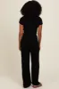 Black Short Sleeve Pant Lounge Set sold by Pinkblush