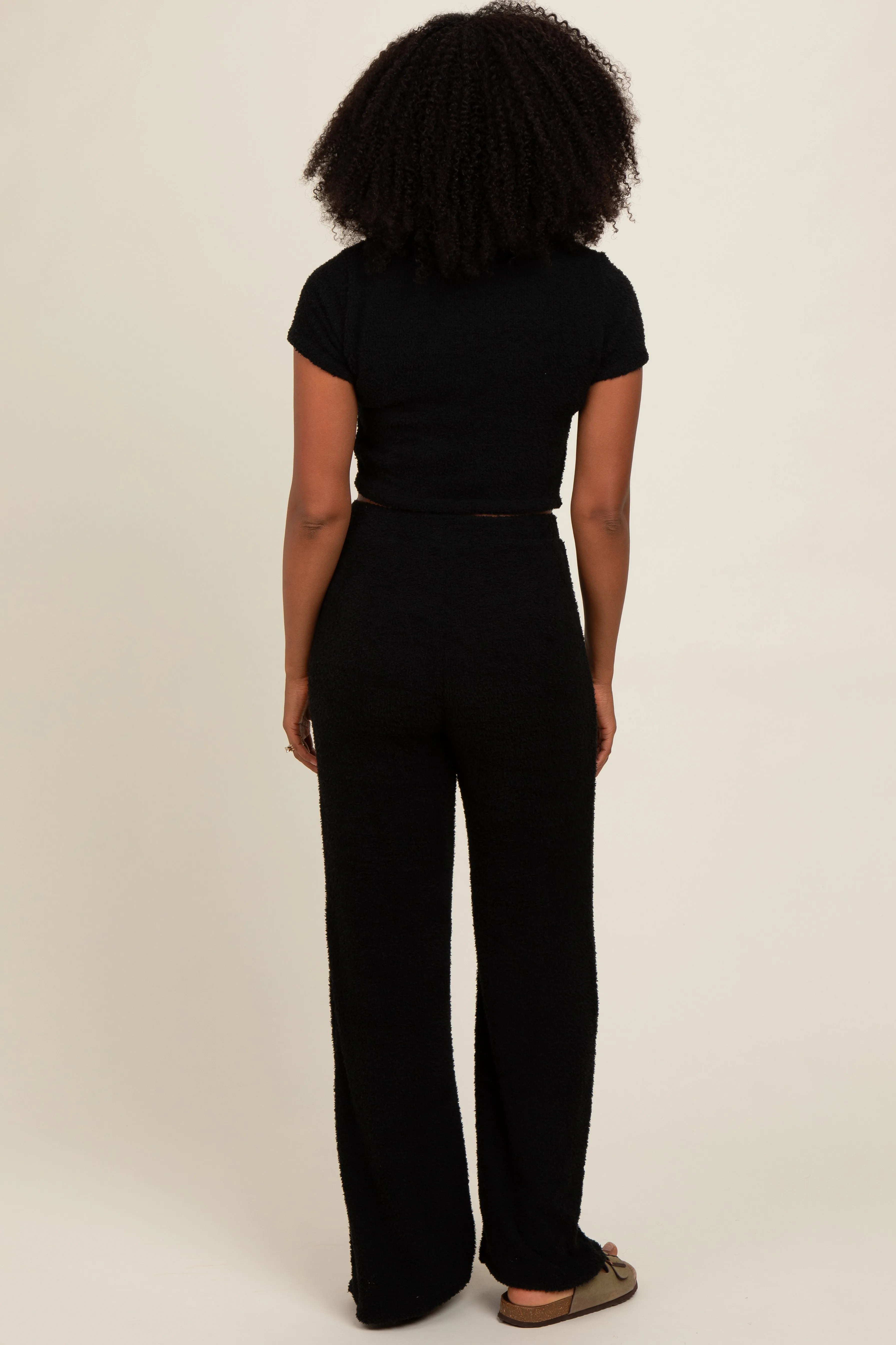 Black Short Sleeve Pant Lounge Set sold by Pinkblush product image thumbnail 3
