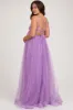 Purple Floral Applique Lace-Up Back Tulle Maternity Maxi Dress sold by Pinkblush