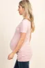 PinkBlush Pink Ruched Short Sleeve Maternity Top sold by Pinkblush