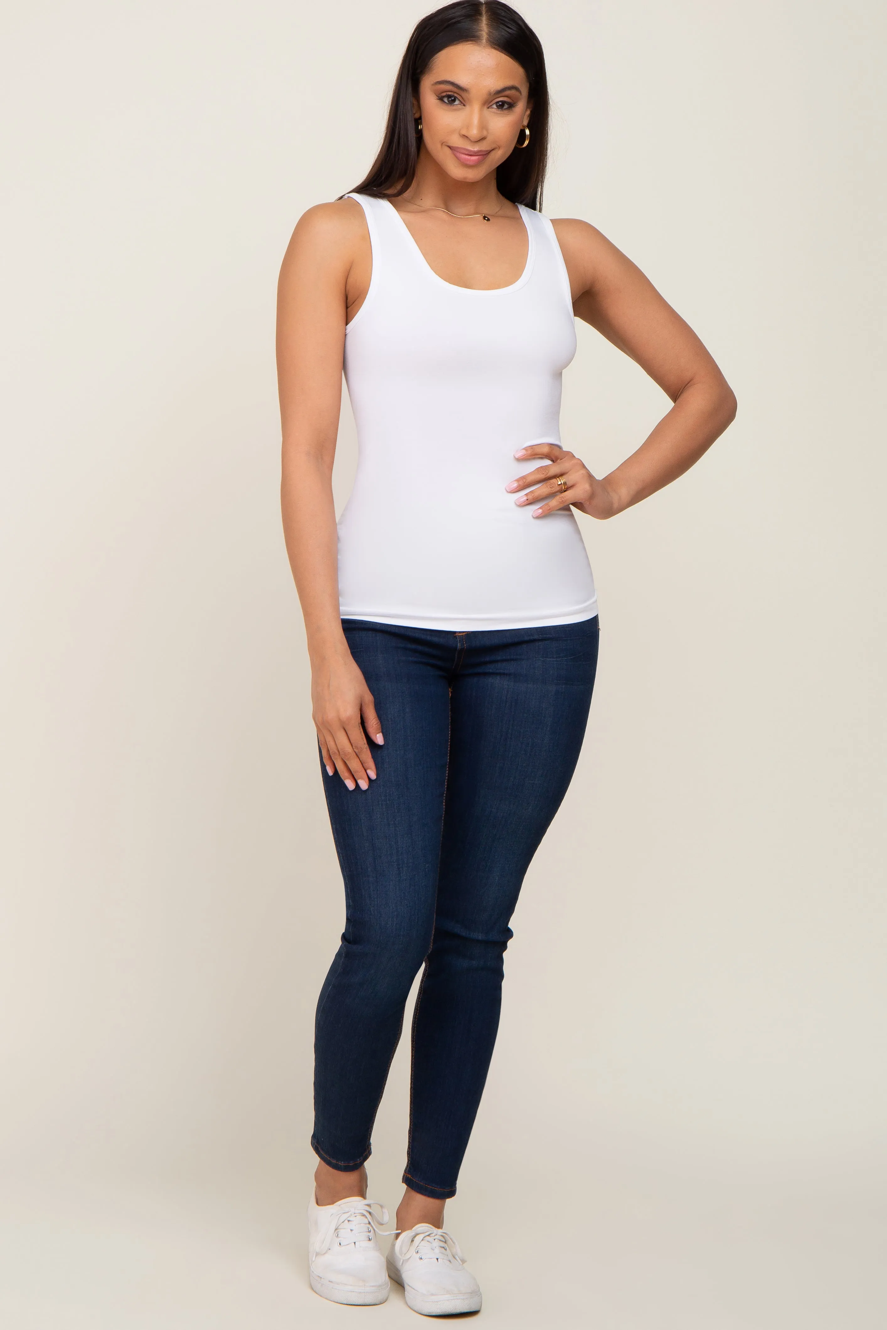 Ivory Seamless Tank Top sold by Pinkblush product image thumbnail 4