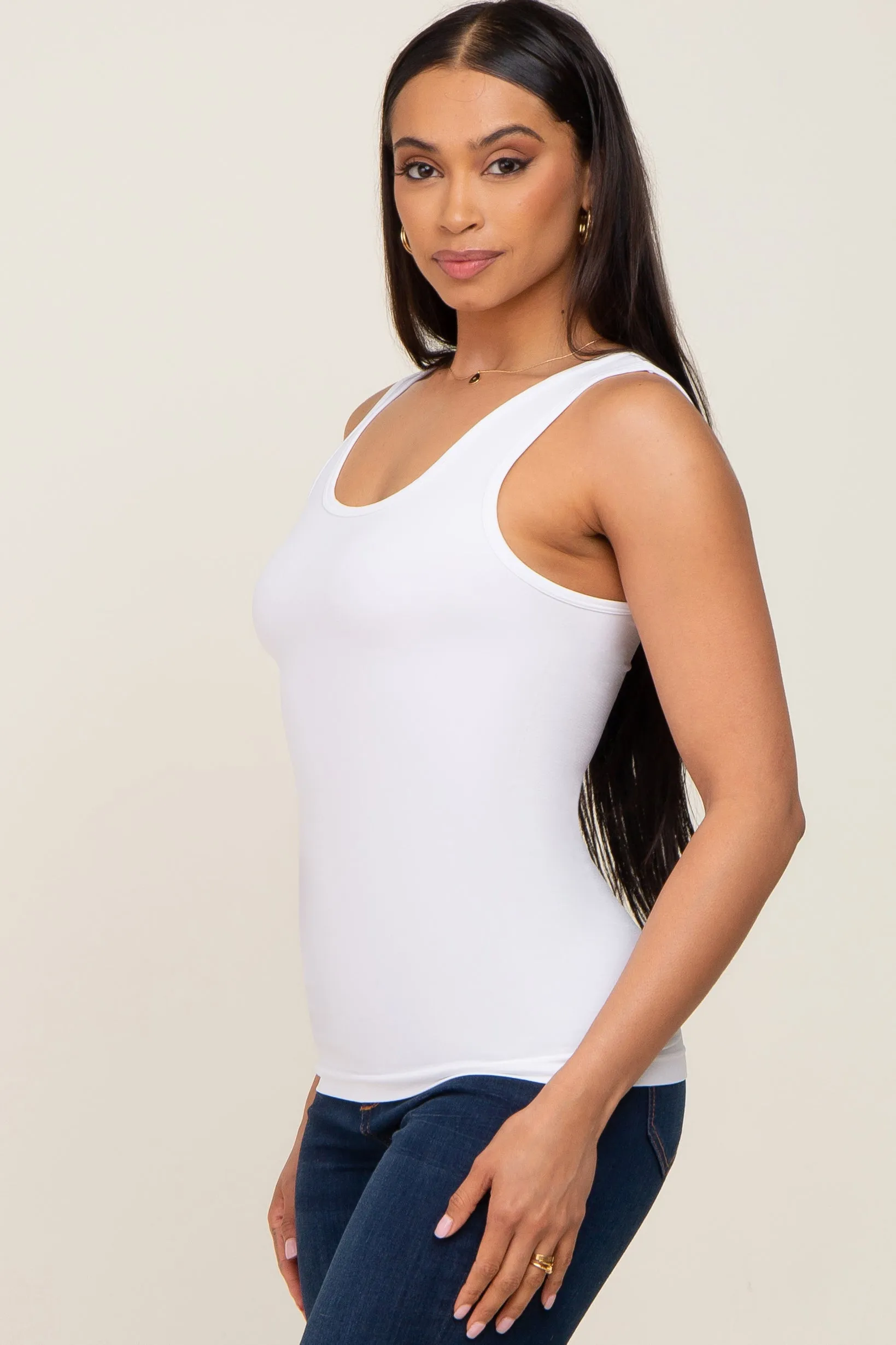 Ivory Seamless Tank Top sold by Pinkblush product image thumbnail 2