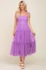 Lavender Smocked Mesh Midi Dress sold by Pinkblush