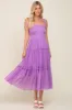 Lavender Smocked Mesh Midi Dress sold by Pinkblush